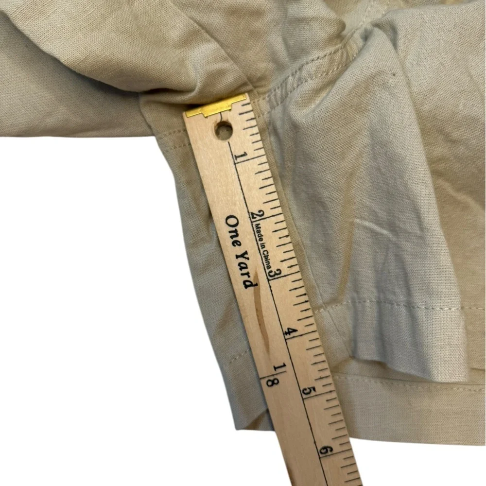 Banana Republic Beige Pull On High Rise Linen Cotton Drawstring Pockets NWT XL - Picture 9 of 9